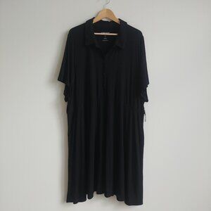 NEW WITH TAGS Torrid 5 5X Super Soft Stretch Knit black dress button front